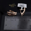 Rose gold english lock earrings #68871