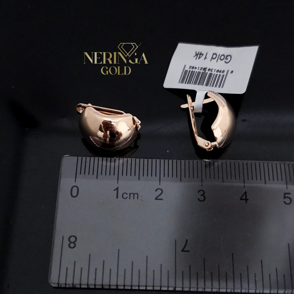 Rose gold english lock earrings #68875
