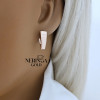 Rose gold english lock earrings #68878