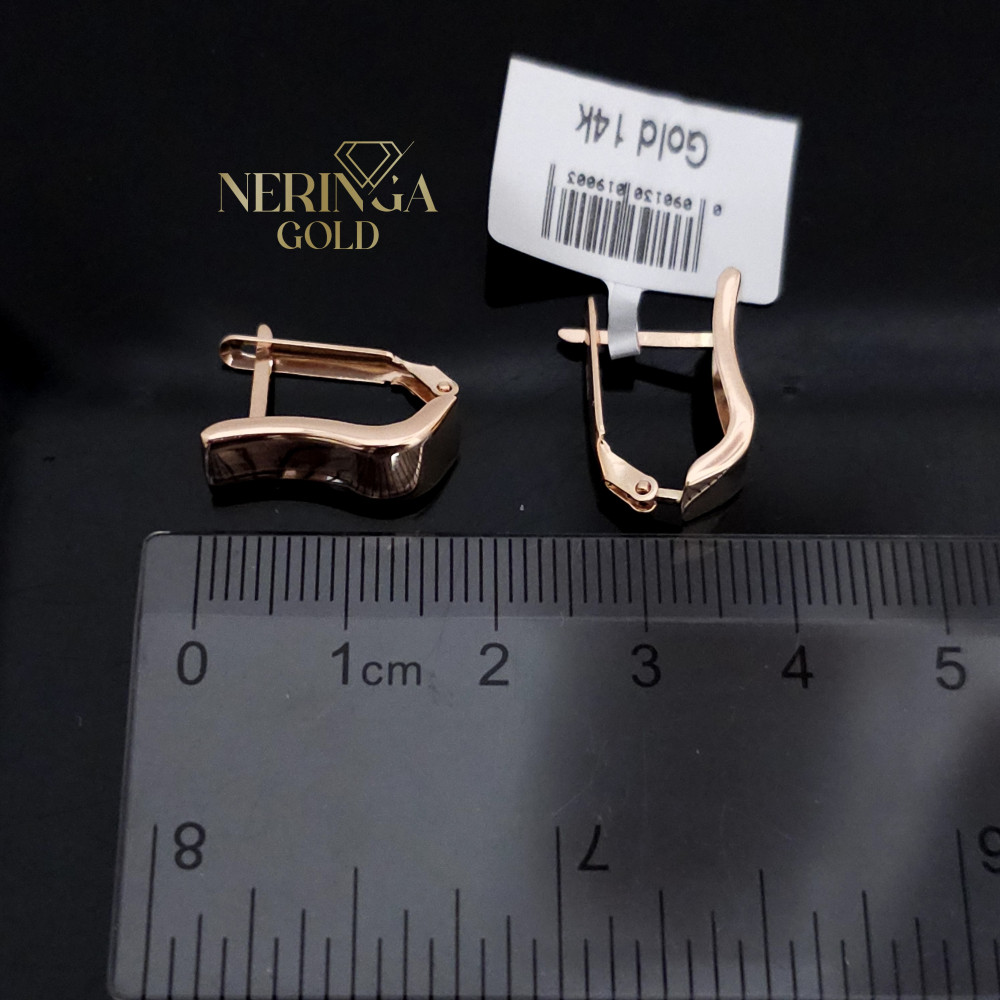 Rose gold english lock earrings #68872
