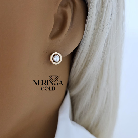 Rose gold stud earrings #68899