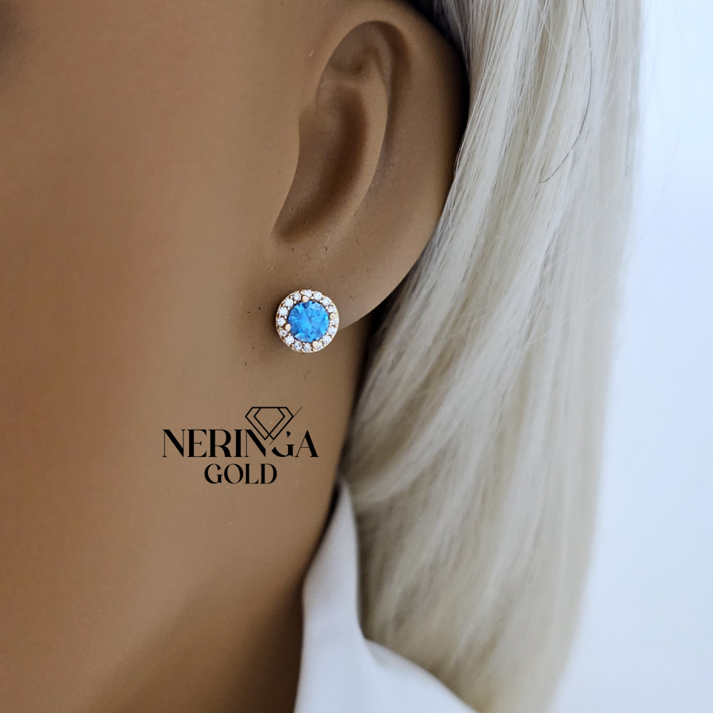 Rose gold stud earrings #68889