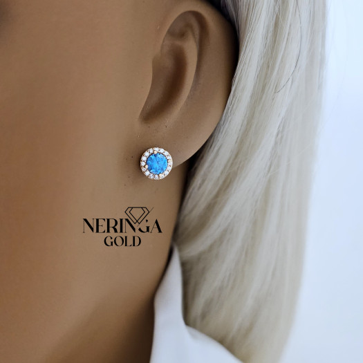 Rose gold stud earrings #68889