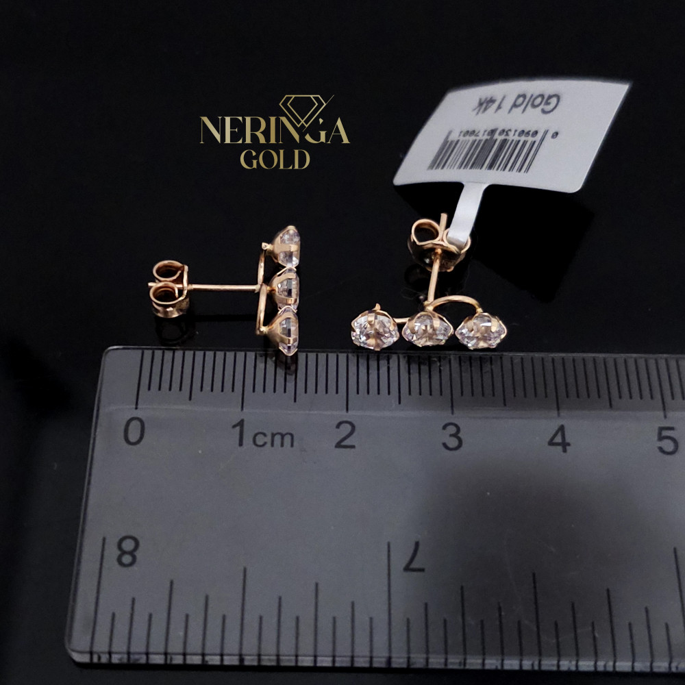 Rose gold stud earrings #68901