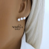 Rose gold stud earrings #68901