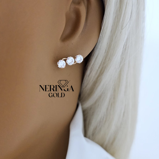 Rose gold stud earrings #68901