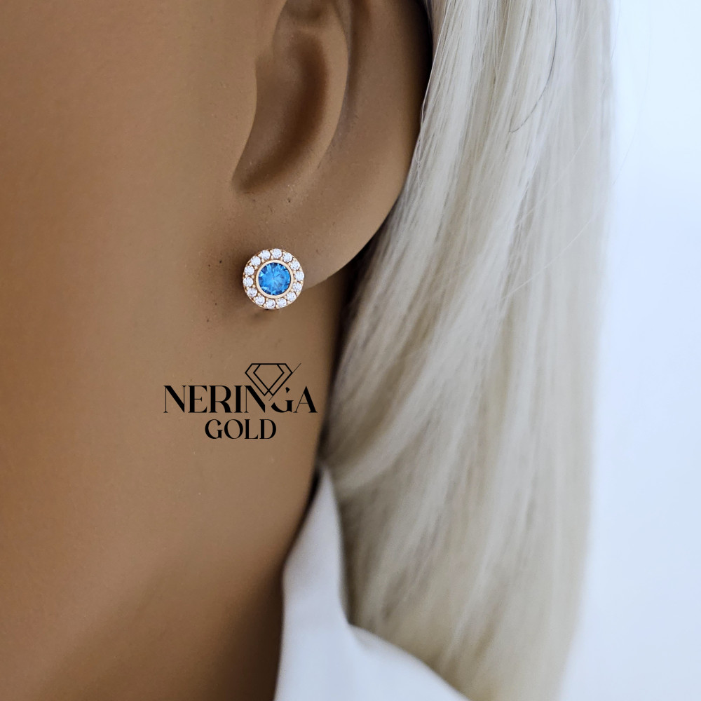 Rose gold stud earrings #68894