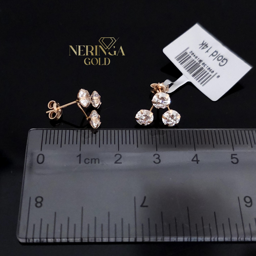 Rose gold stud earrings #68902