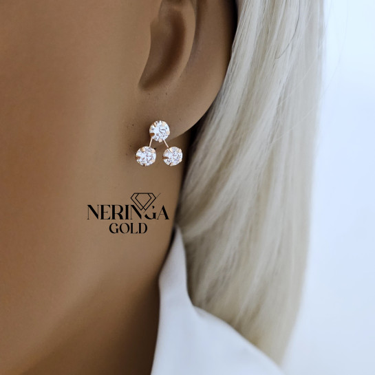 Rose gold stud earrings #68902