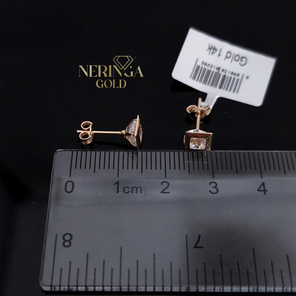 Rose gold stud earrings #68895