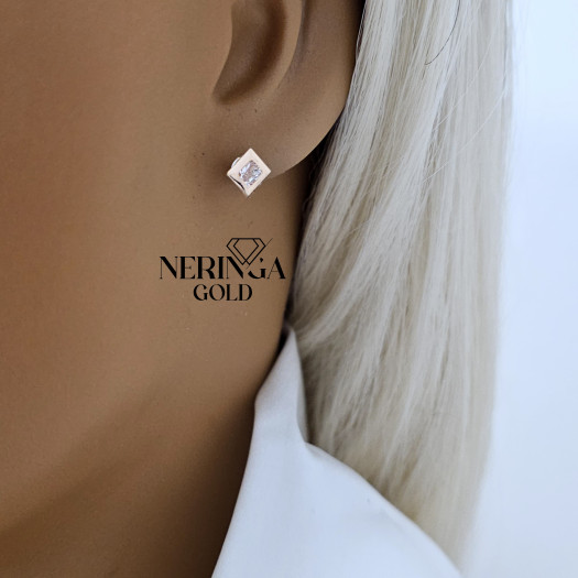 Rose gold stud earrings #68895