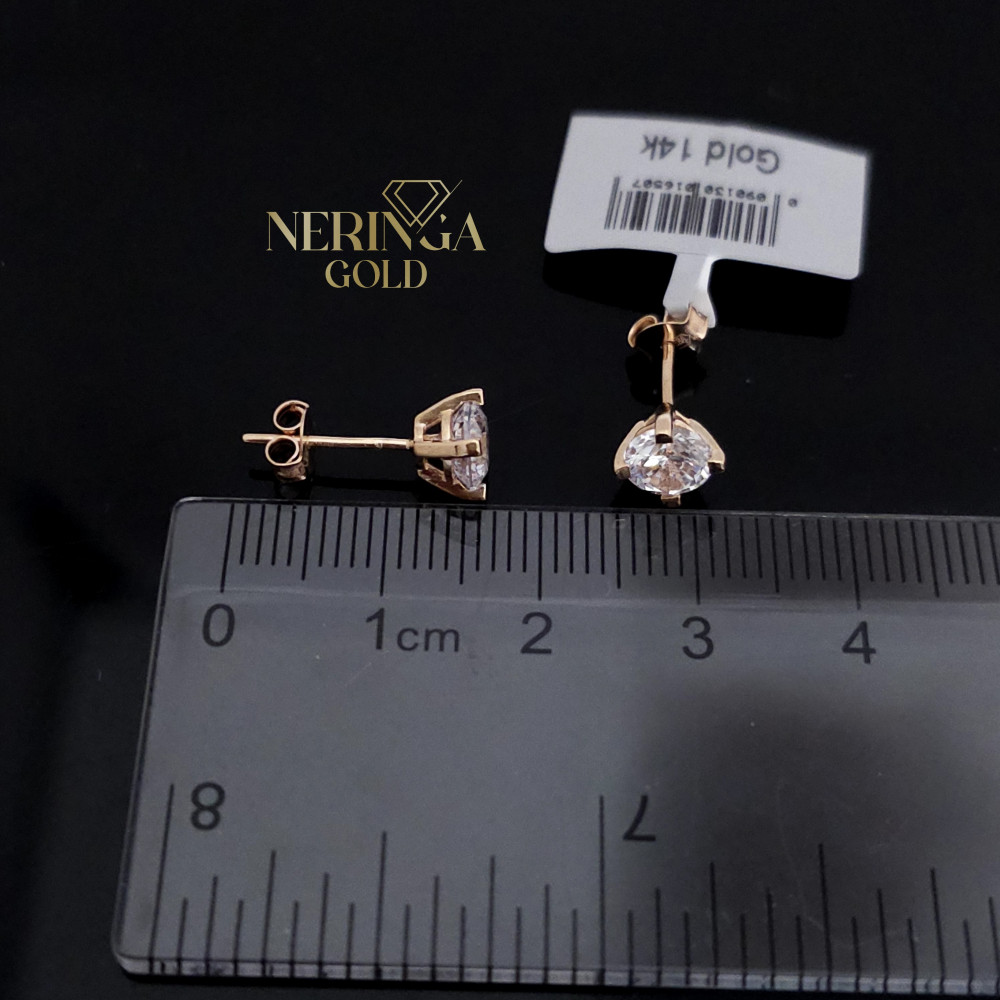 Rose gold stud earrings #68891