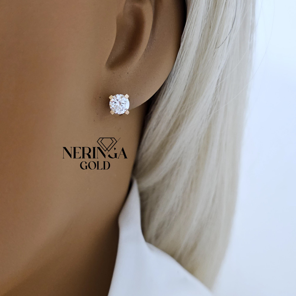 Rose gold stud earrings #68891