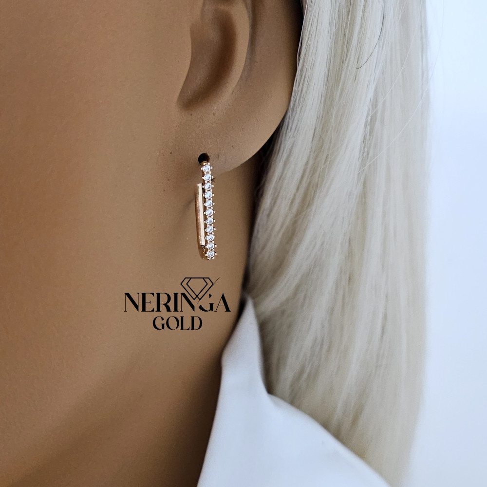 Rose gold earring #68879