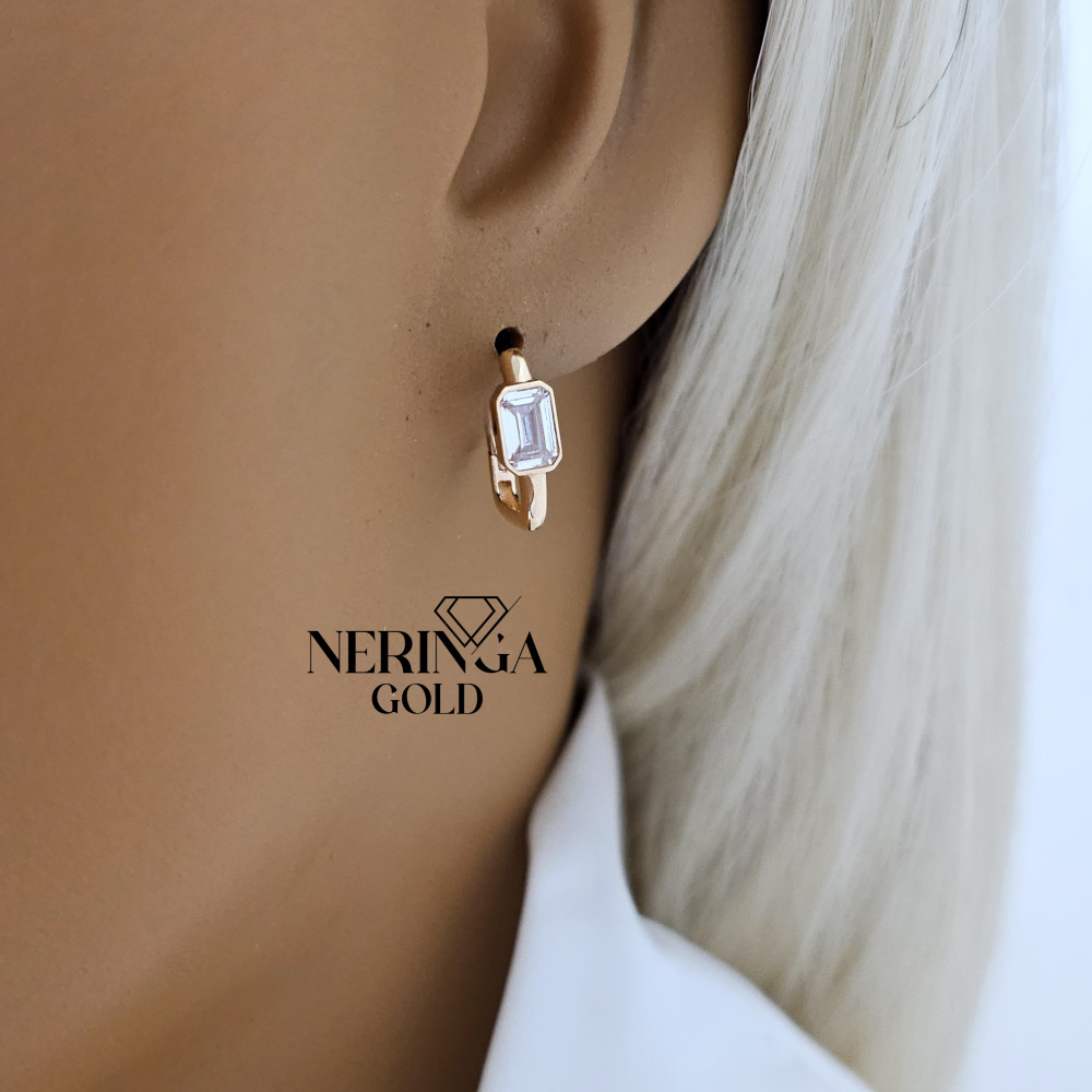Rose gold earring #68882