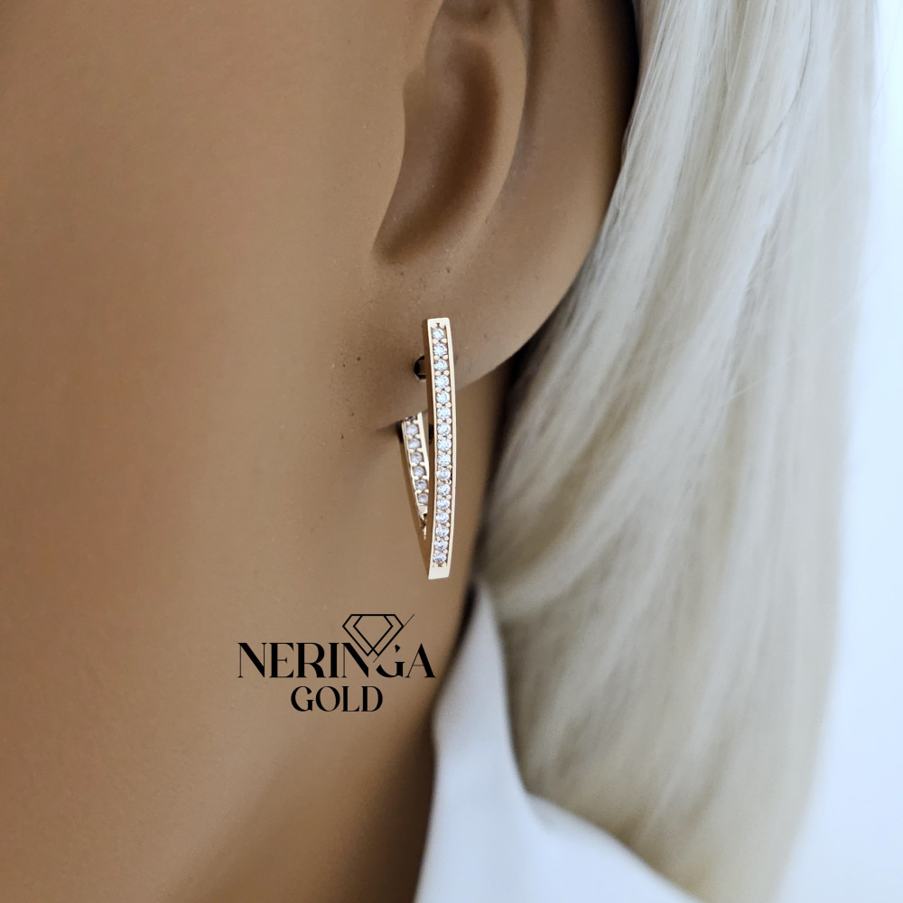 Rose gold earring #68884