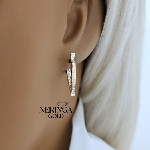 Rose gold earring #68884