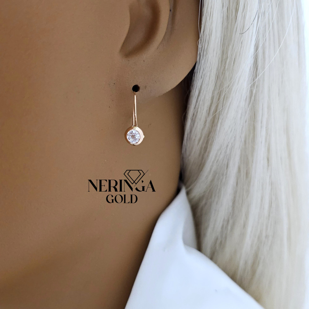 Rose gold earring #68886