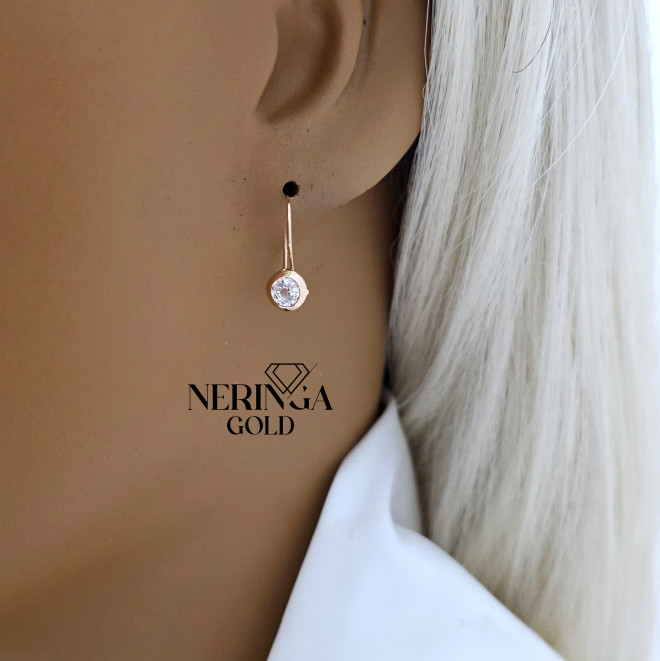 Rose gold earring #68886