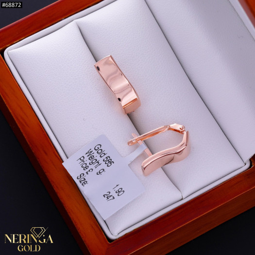 Rose gold english lock earrings #68872