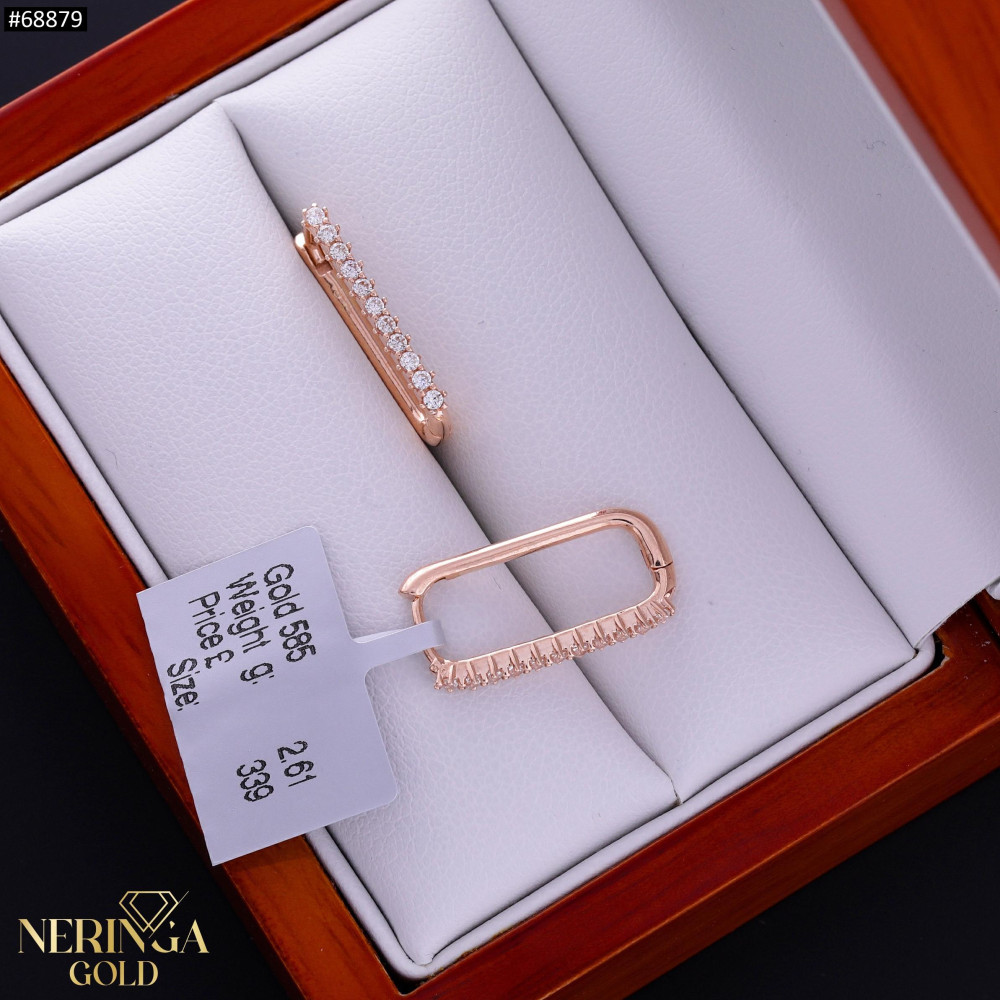 Rose gold earring #68879