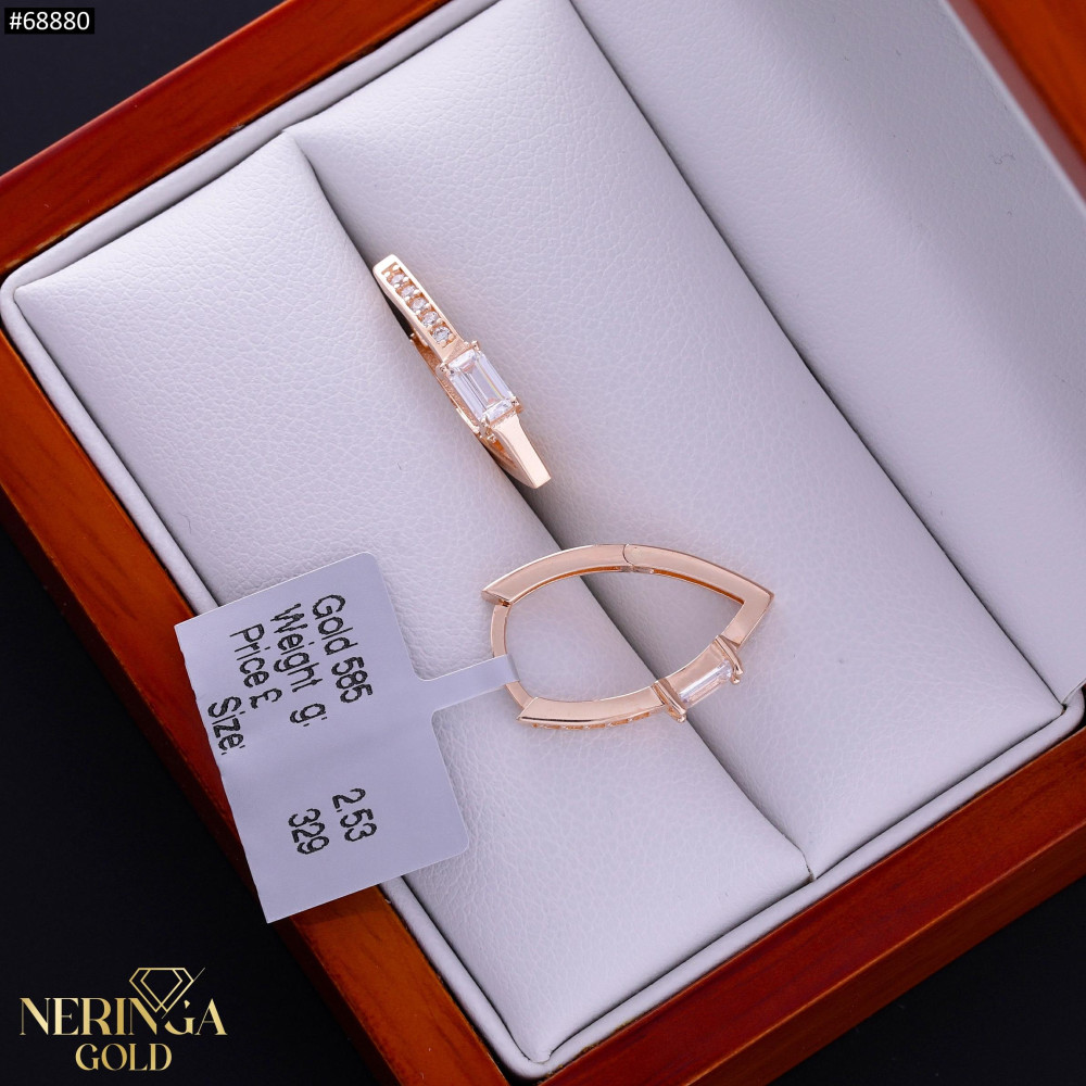 Rose gold earring #68880