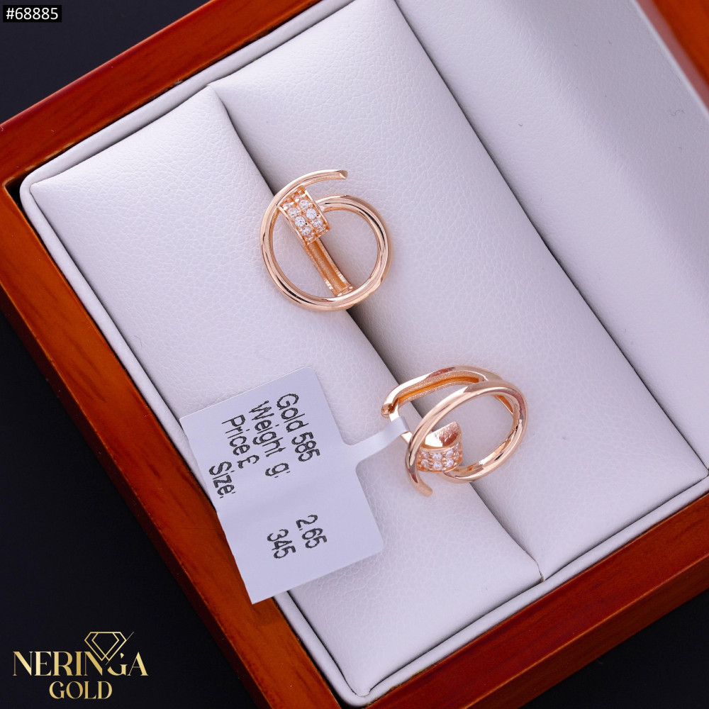 Rose gold earring #68885