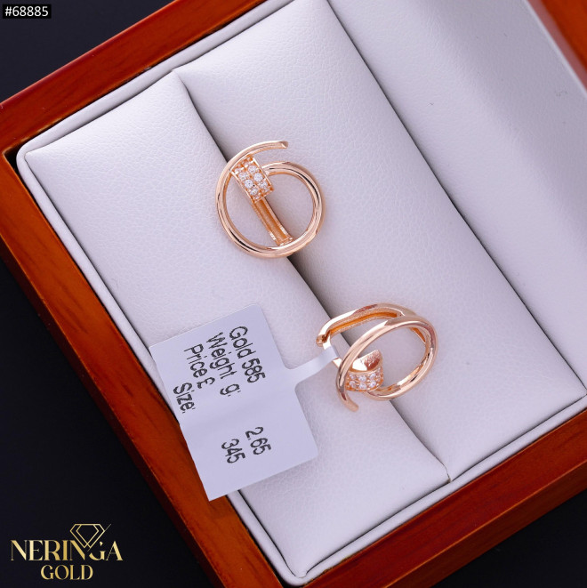 Rose gold earring #68885