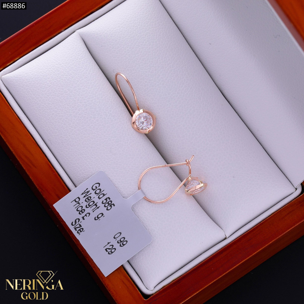 Rose gold earring #68886