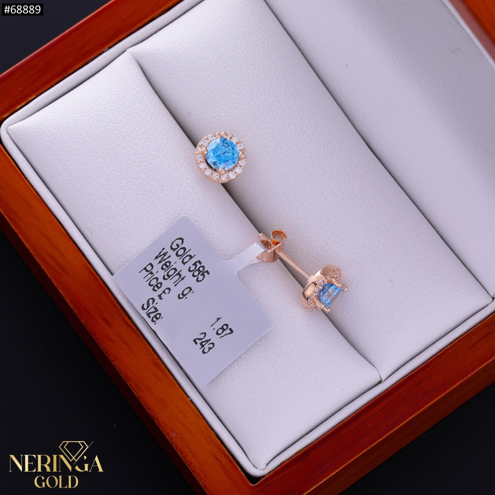 Rose gold stud earrings #68889