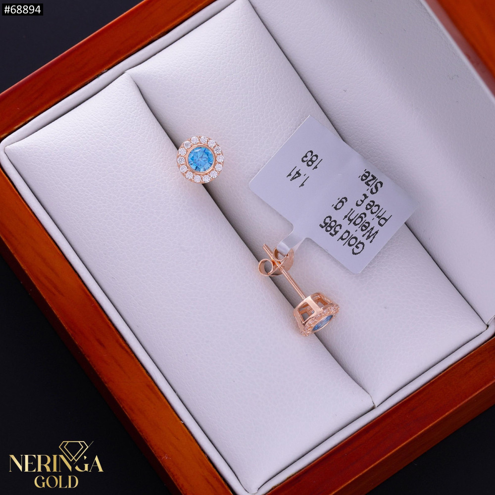 Rose gold stud earrings #68894