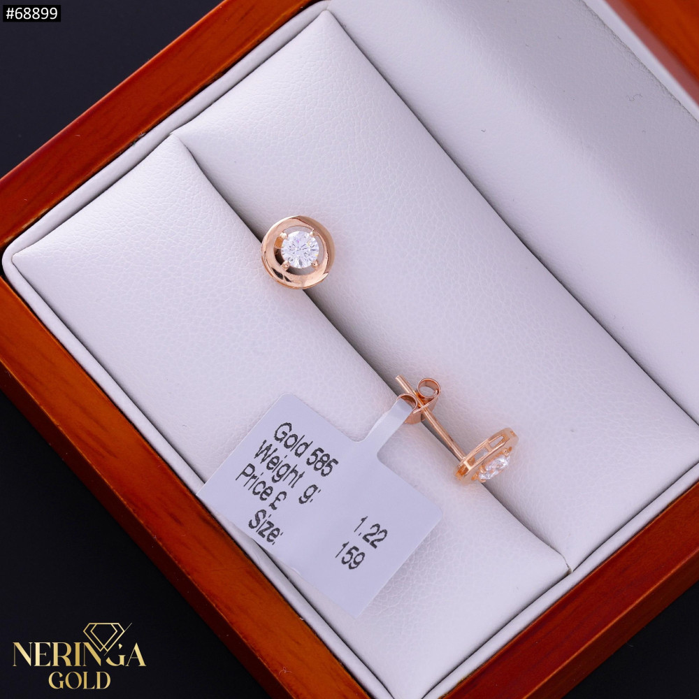 Rose gold stud earrings #68899