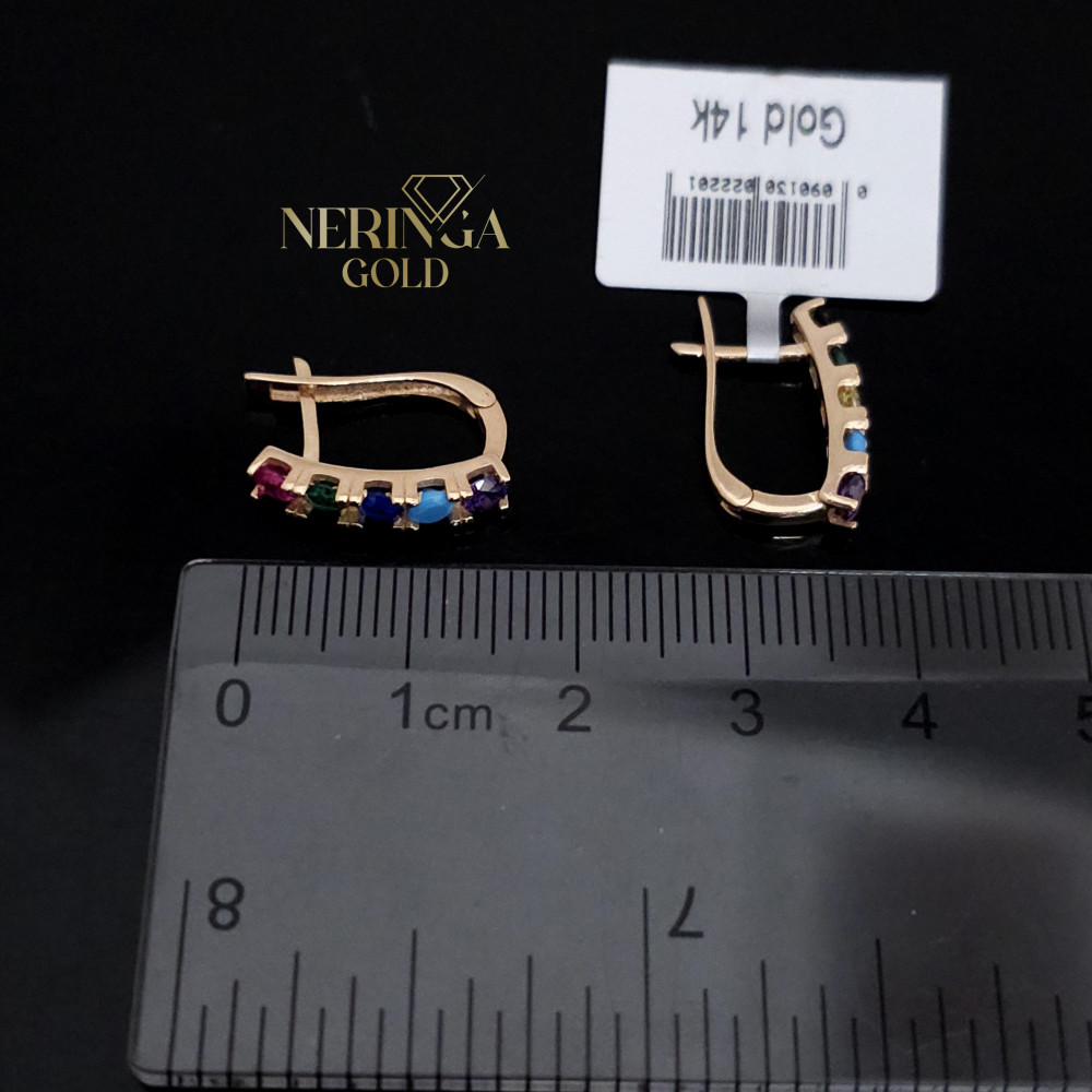 Rose gold english lock earrings #68969