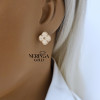 Rose gold english lock earrings #68957