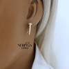 Rose gold english lock earrings #68965
