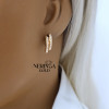 Rose gold english lock earrings #68962