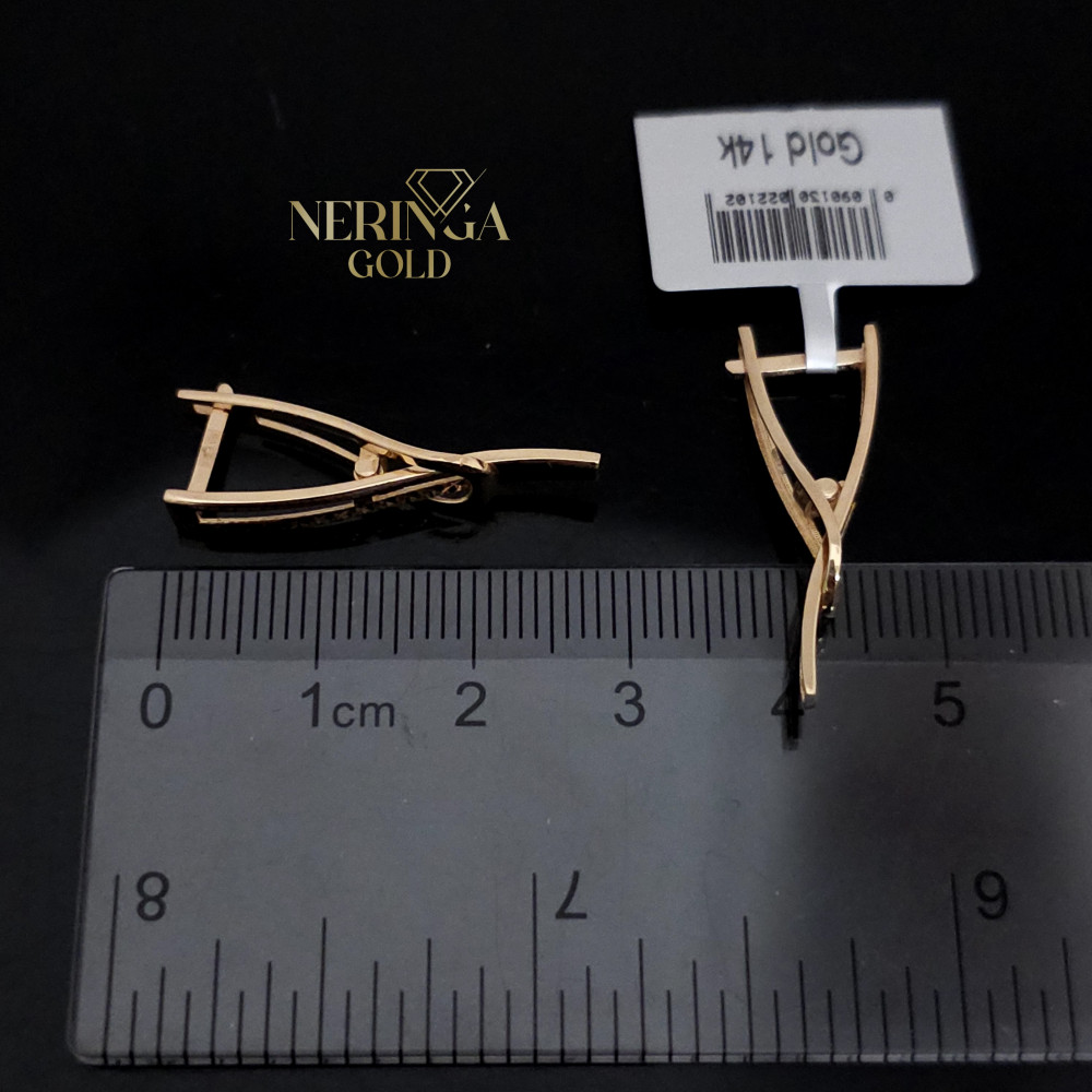 Rose gold english lock earrings #68961