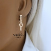 Rose gold english lock earrings #68961