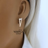Rose gold english lock earrings #68963