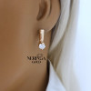 Rose gold english lock earrings #68964
