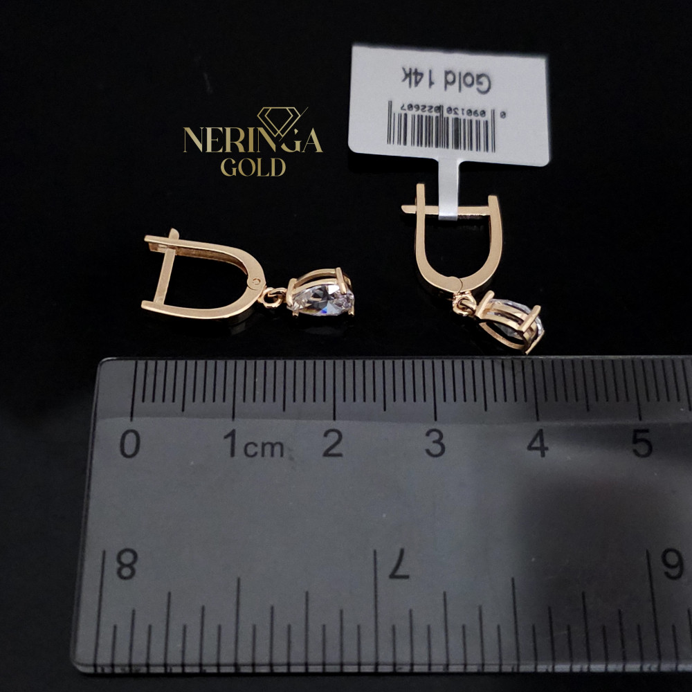 Rose gold english lock earrings #68967
