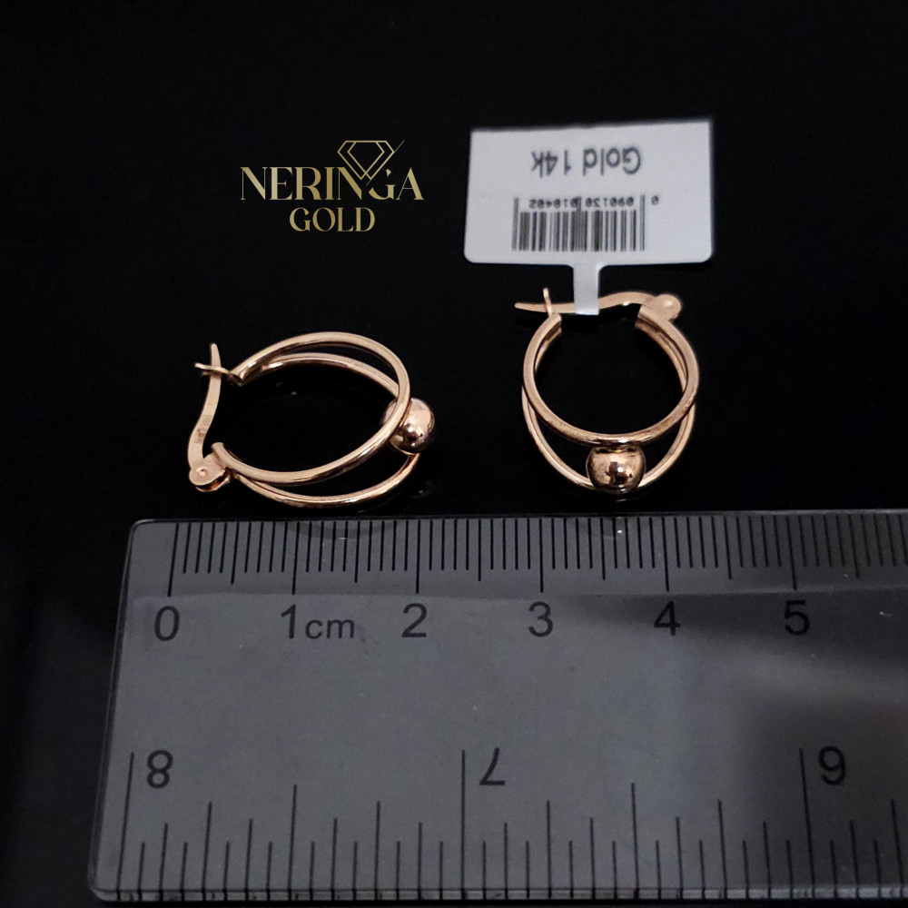 Rose gold earring #68971