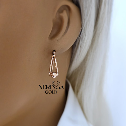 Rose gold earring #68971