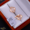Rose gold english lock earrings #68958