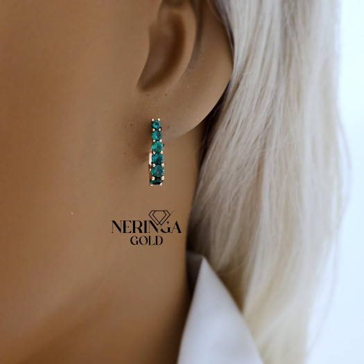 Rose gold english lock earrings #69309