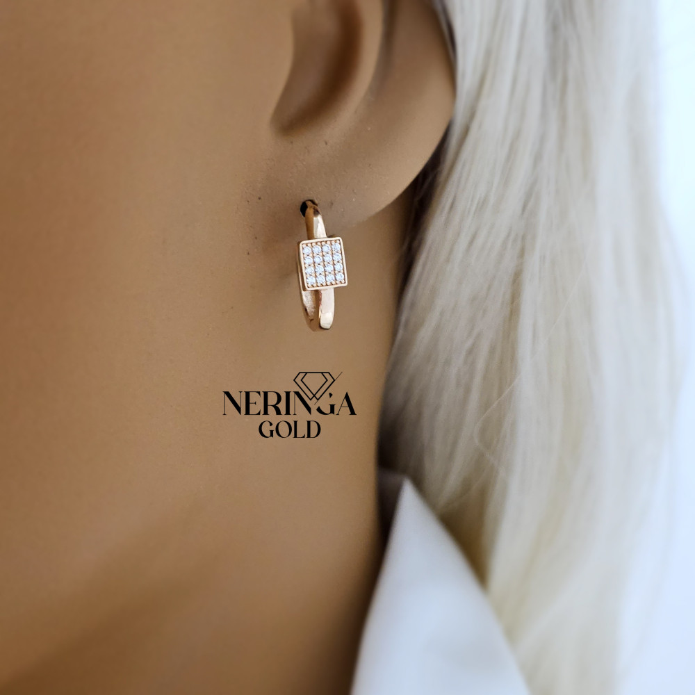 Rose gold earring #69305