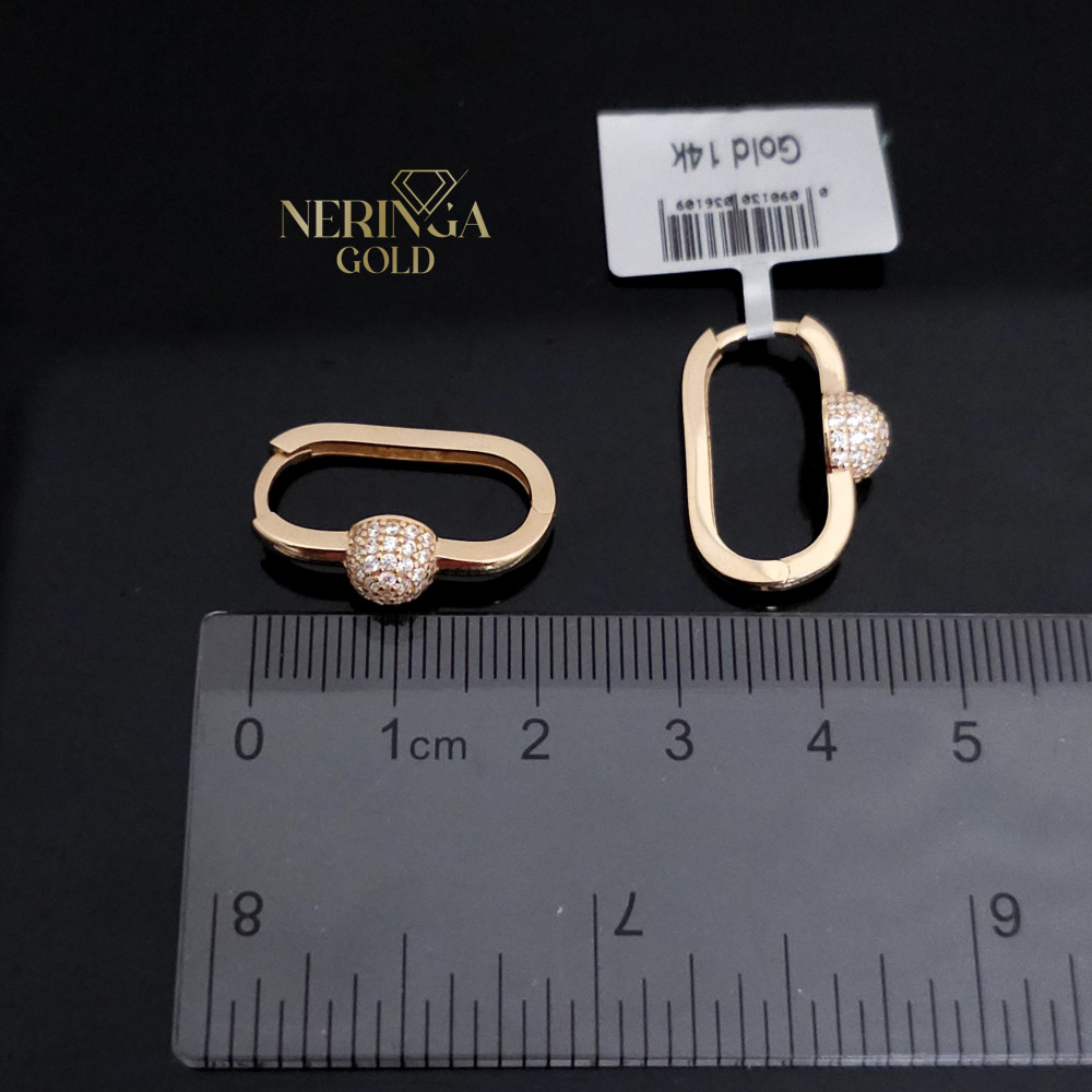 Rose gold earring #69303