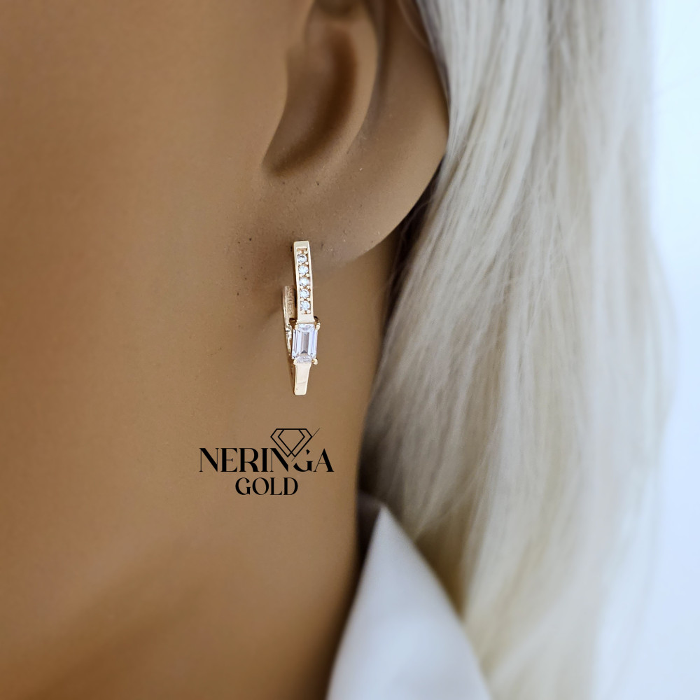 Rose gold earring #69306