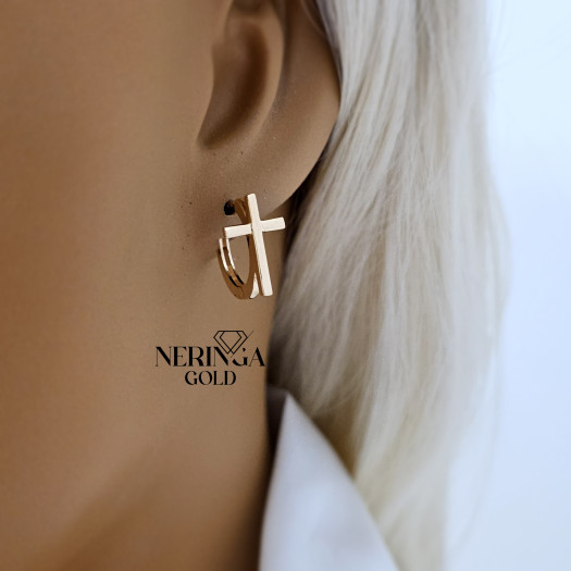 Rose gold earring #69304