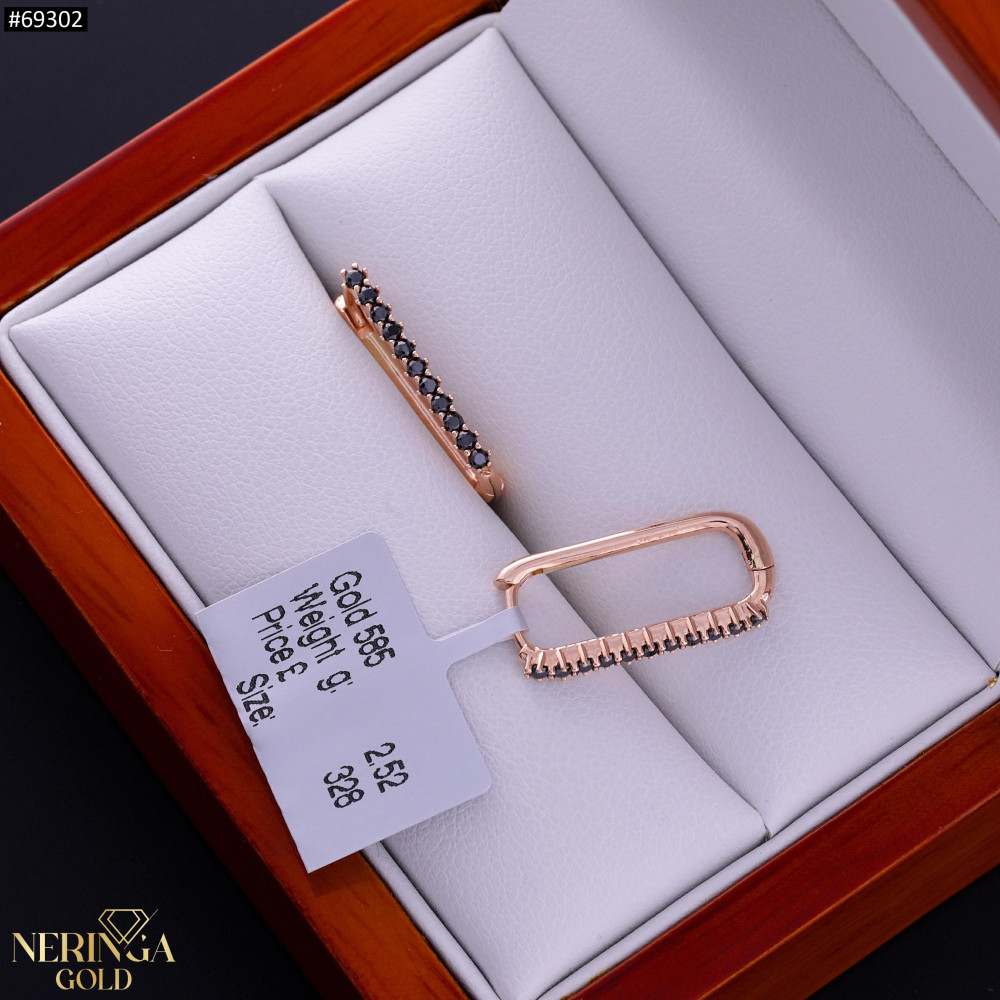 Rose gold earring #69302